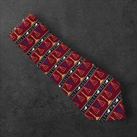 NWT Vicky Davis "Need a Lawyer" Not Guilty Attorney 100% Silk Professional Tie - Picture 1 of 3